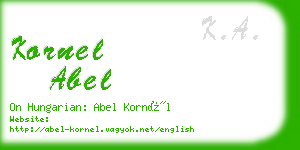 kornel abel business card